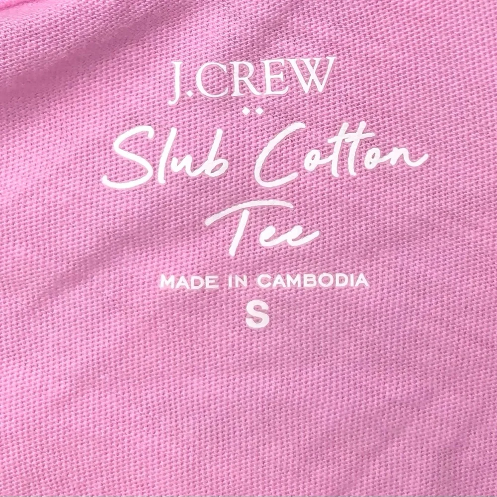 J. Crew Light Pink V-Neck Short Sleeve Tee Slub Cotton Women Small.